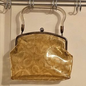 VERY RARE Vintage 1950's Dorset Rex Clear w/Embedded Gold Designs